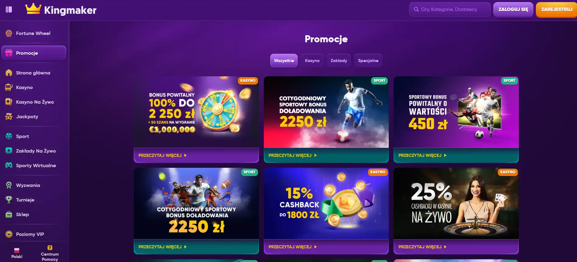 Aktualna polska strona promocji Kingmaker